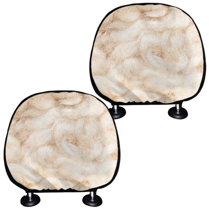 Sheepskin Print Car Headrest Covers