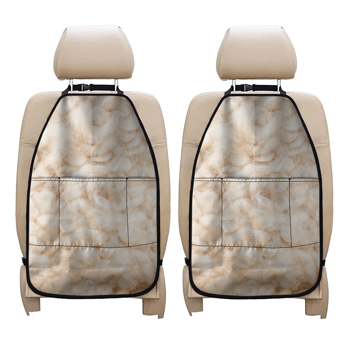 Sheepskin Print Car Seat Organizers
