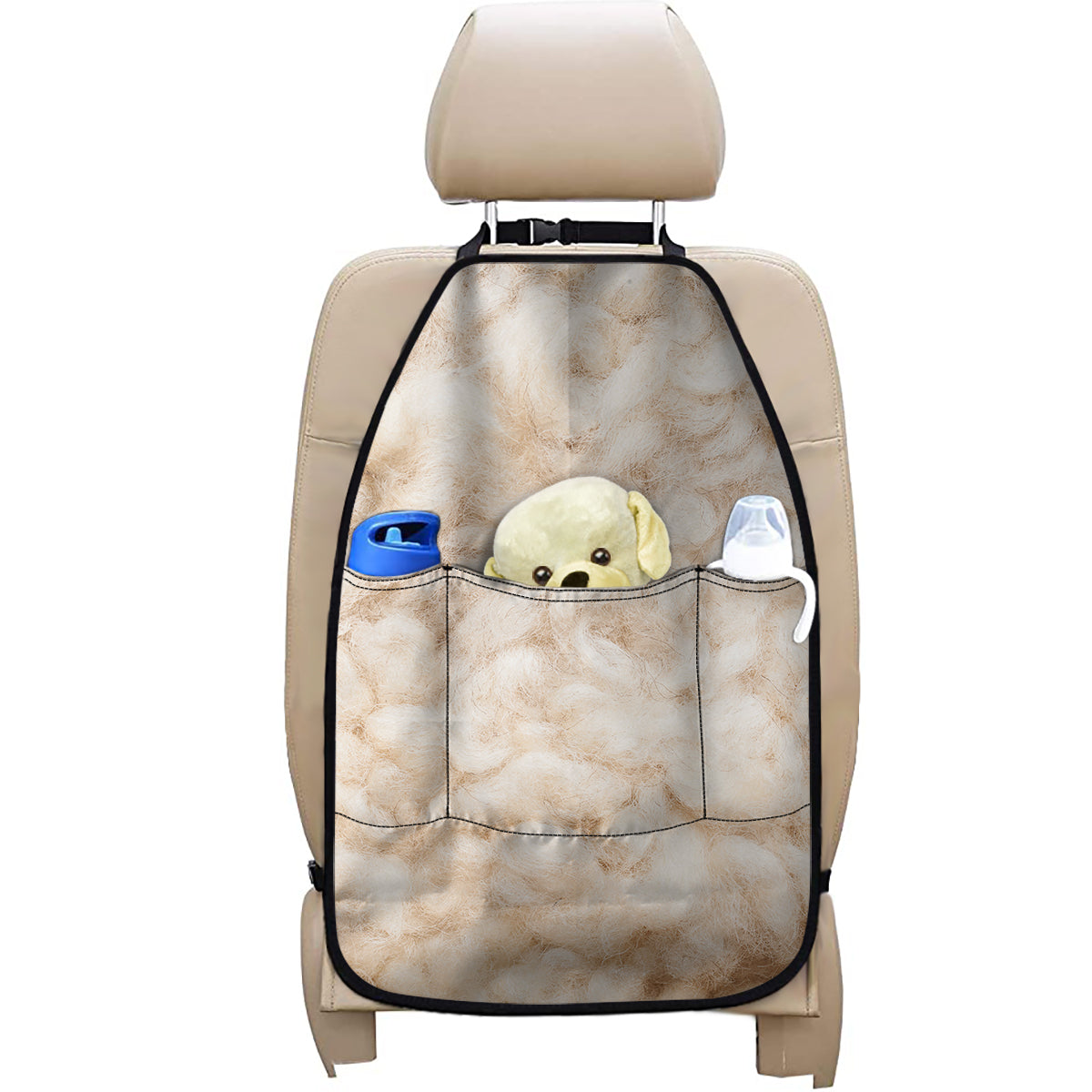Sheepskin Print Car Seat Organizers