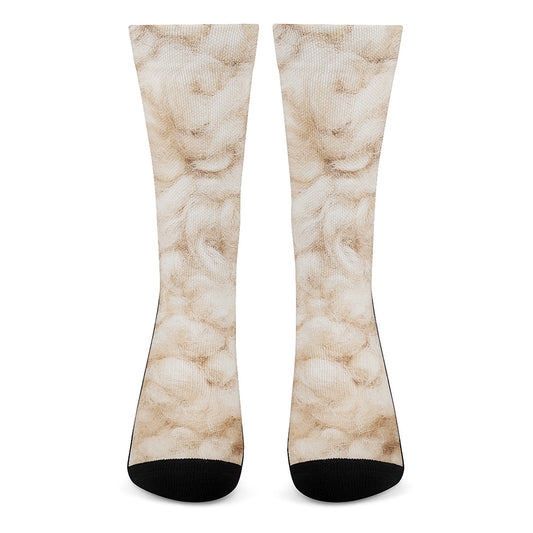 Sheepskin Print Crew Socks