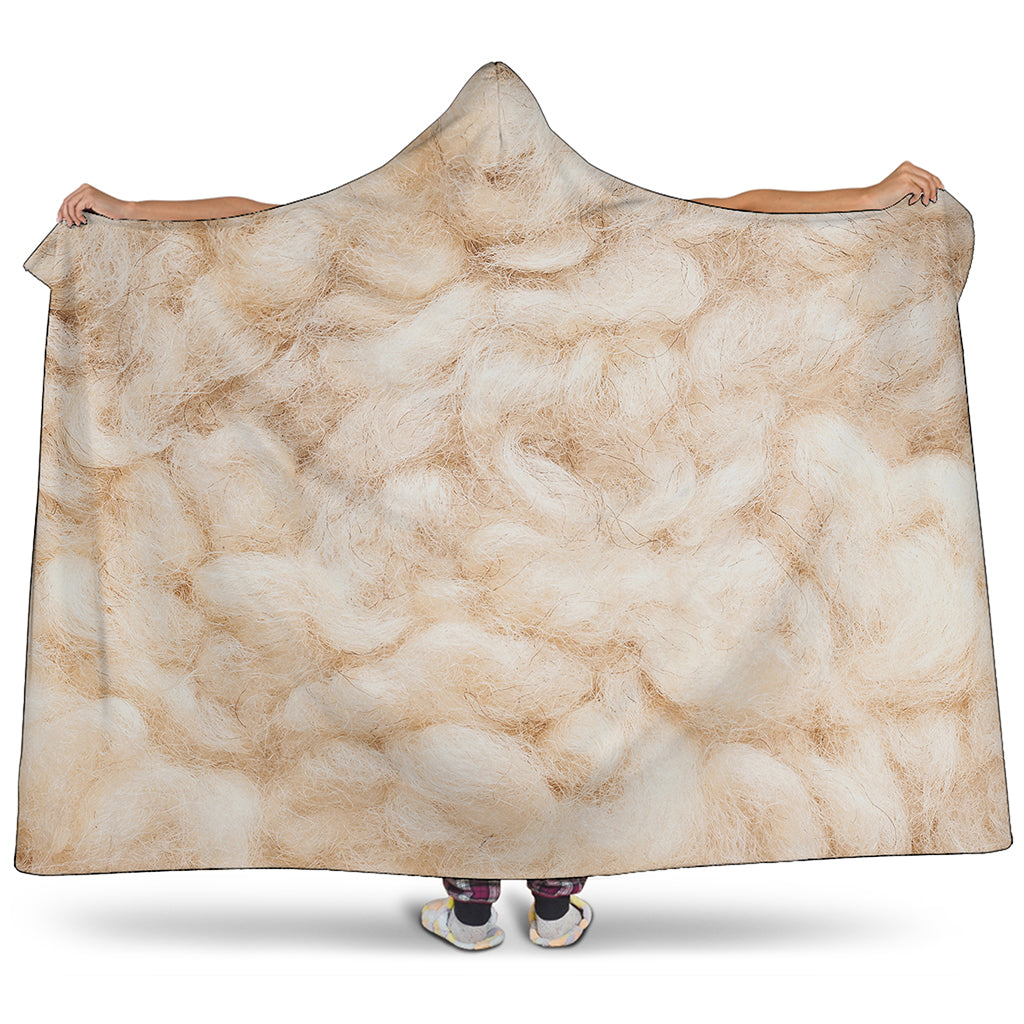 Sheepskin Print Hooded Blanket