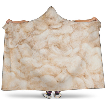 Sheepskin Print Hooded Blanket