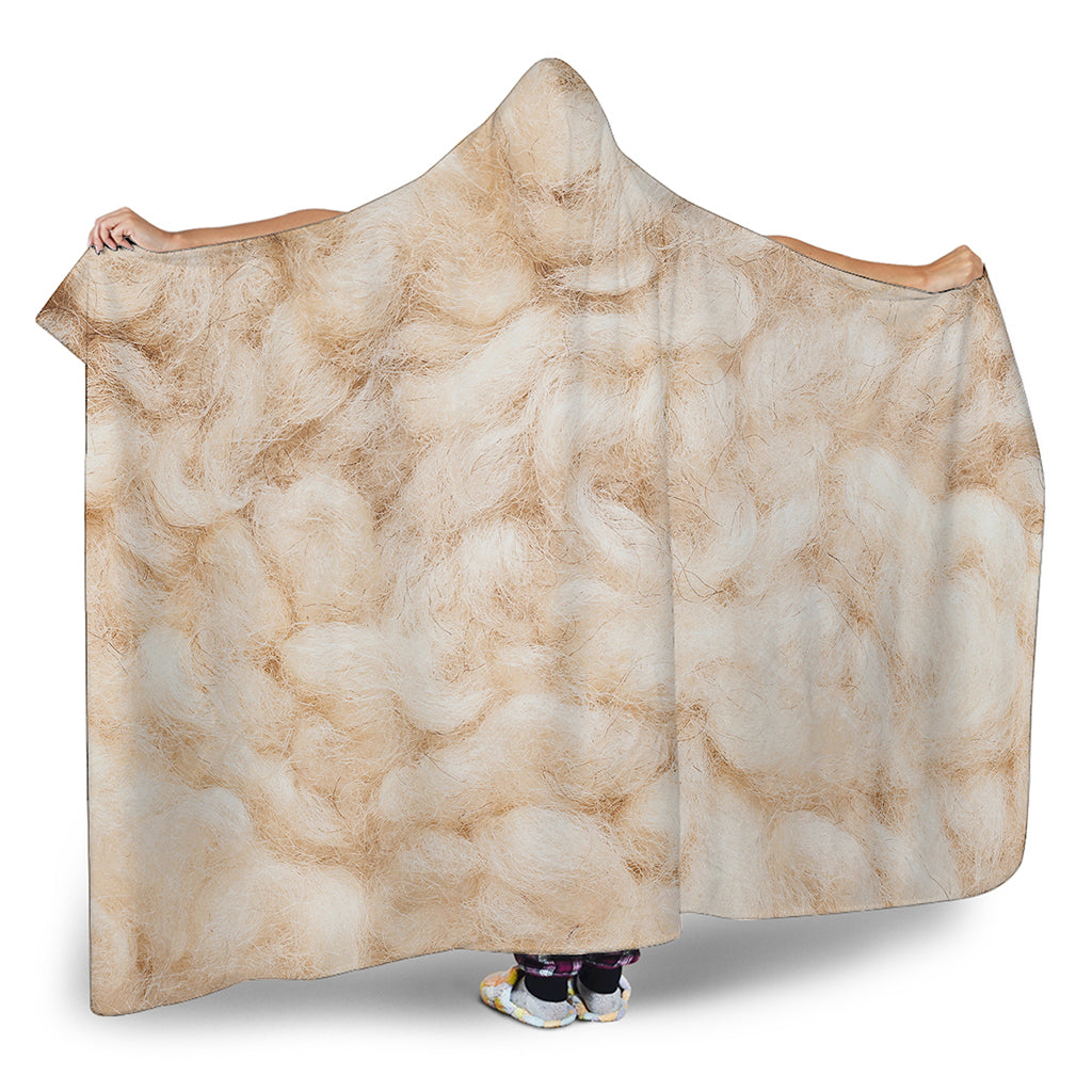 Sheepskin Print Hooded Blanket
