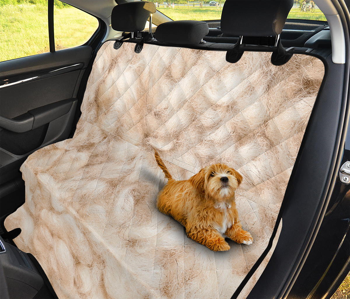 Sheepskin Print Pet Car Back Seat Cover