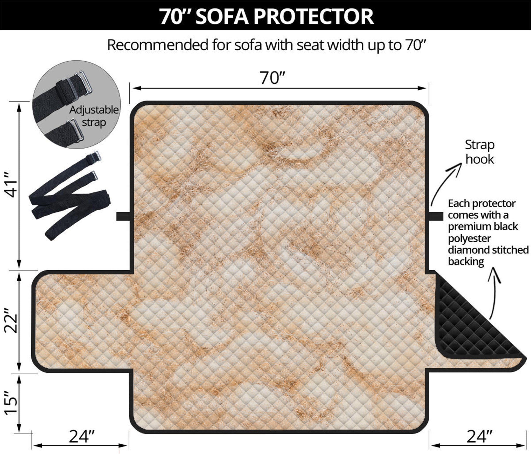 Sheepskin Print Sofa Protector