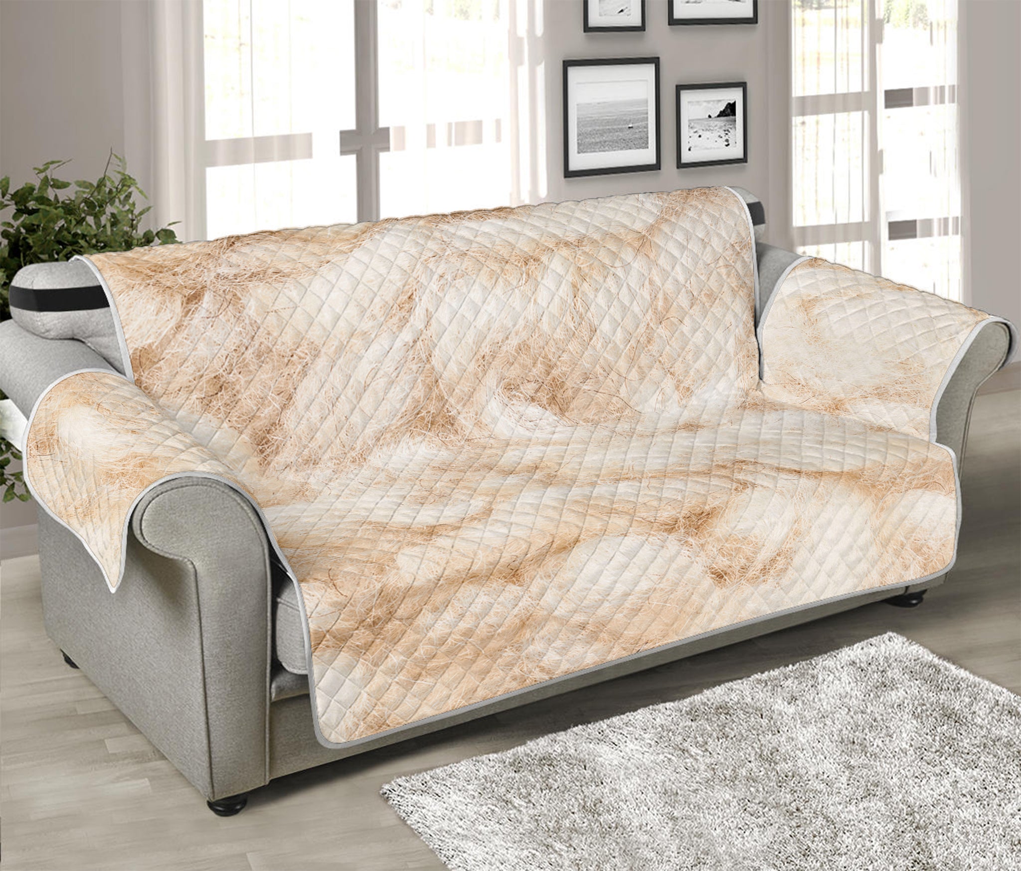 Sheepskin Print Sofa Protector