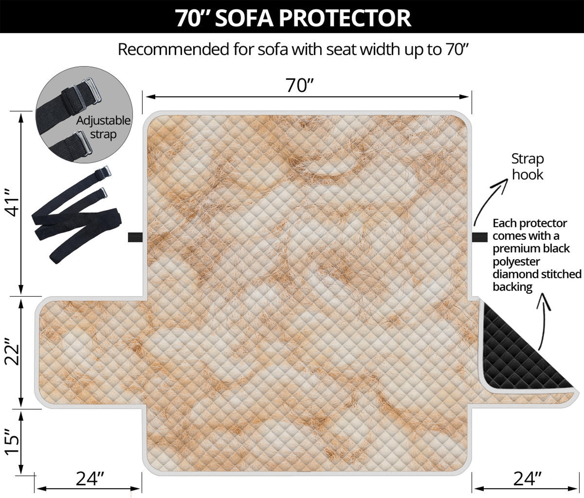 Sheepskin Print Sofa Protector