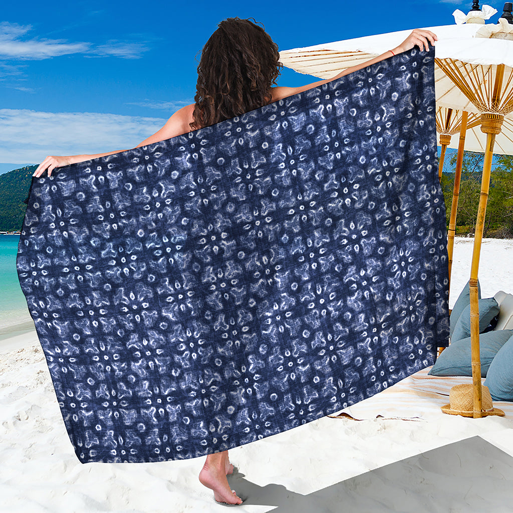 Shibori Floral Pattern Print Beach Sarong Wrap