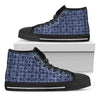 Shibori Floral Pattern Print Black High Top Shoes