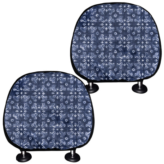 Shibori Floral Pattern Print Car Headrest Covers