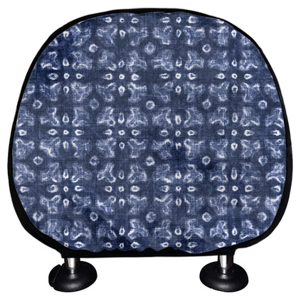 Shibori Floral Pattern Print Car Headrest Covers