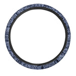 Shibori Floral Pattern Print Car Steering Wheel Cover