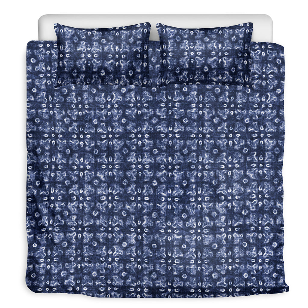 Shibori Floral Pattern Print Duvet Cover Bedding Set