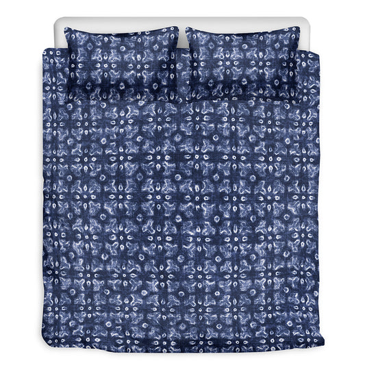 Shibori Floral Pattern Print Duvet Cover Bedding Set
