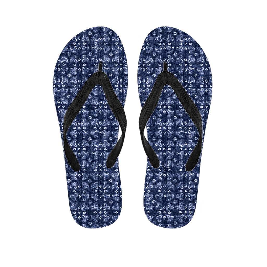 Shibori Floral Pattern Print Flip Flops