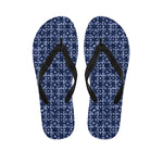 Shibori Floral Pattern Print Flip Flops