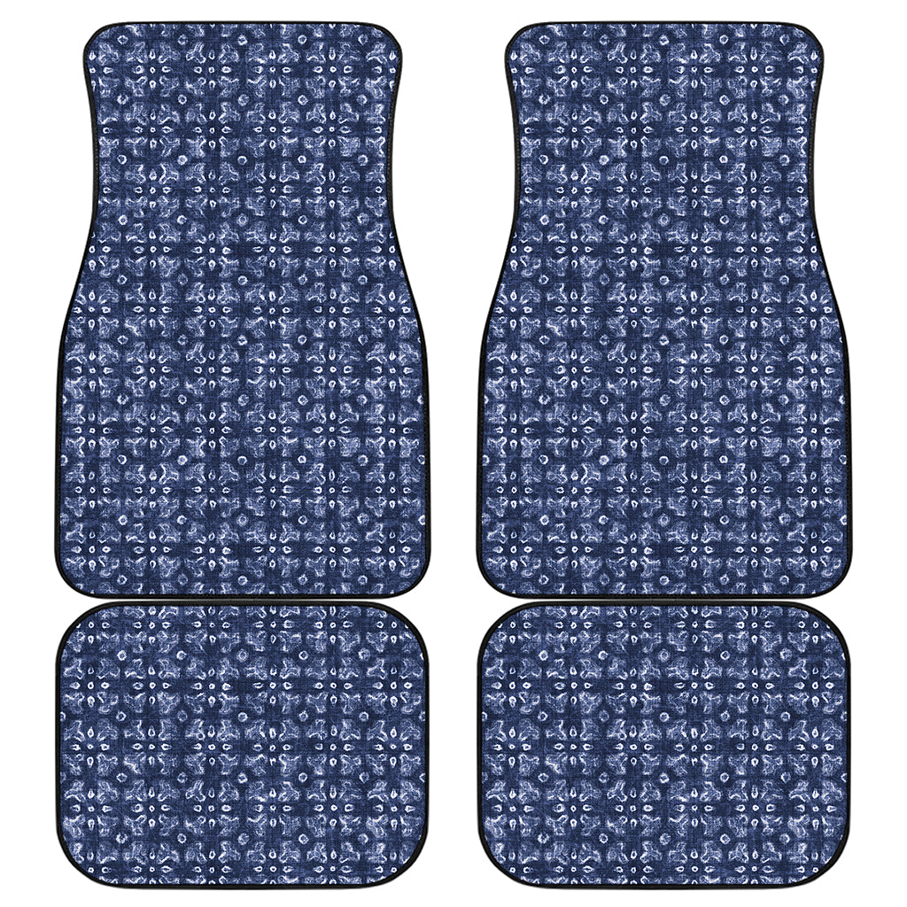 Shibori Floral Pattern Print Front and Back Car Floor Mats