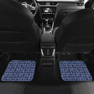 Shibori Floral Pattern Print Front and Back Car Floor Mats