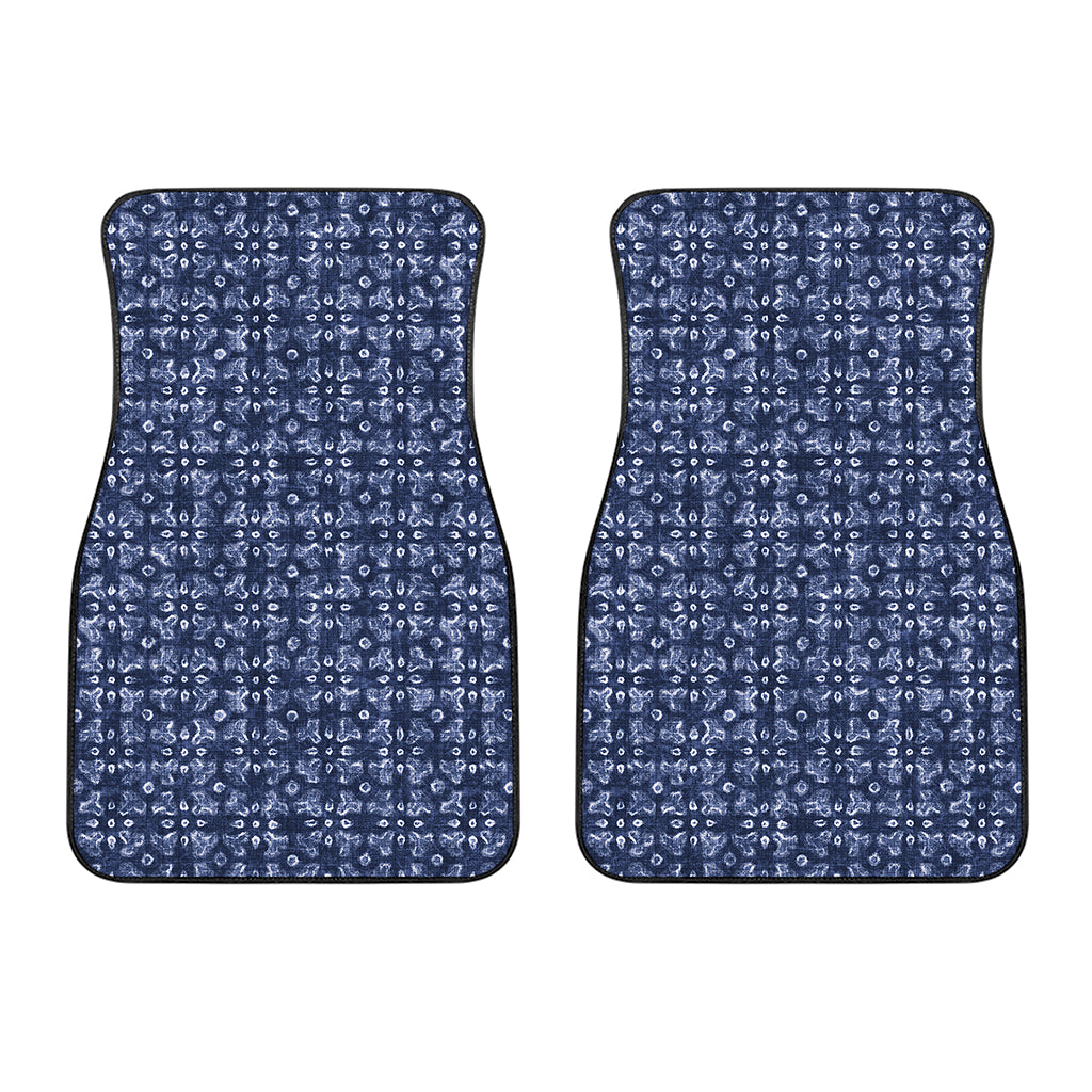 Shibori Floral Pattern Print Front Car Floor Mats