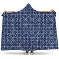 Shibori Floral Pattern Print Hooded Blanket