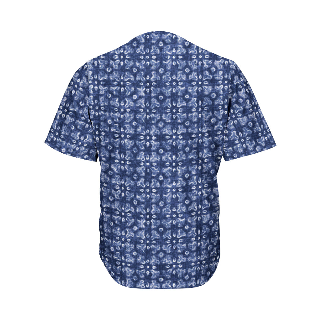 Shibori Floral Pattern Print Men's Baseball Jersey