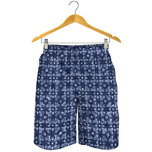 Shibori Floral Pattern Print Men's Shorts