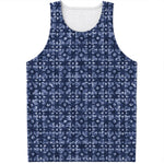 Shibori Floral Pattern Print Men's Tank Top