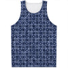 Shibori Floral Pattern Print Men's Tank Top