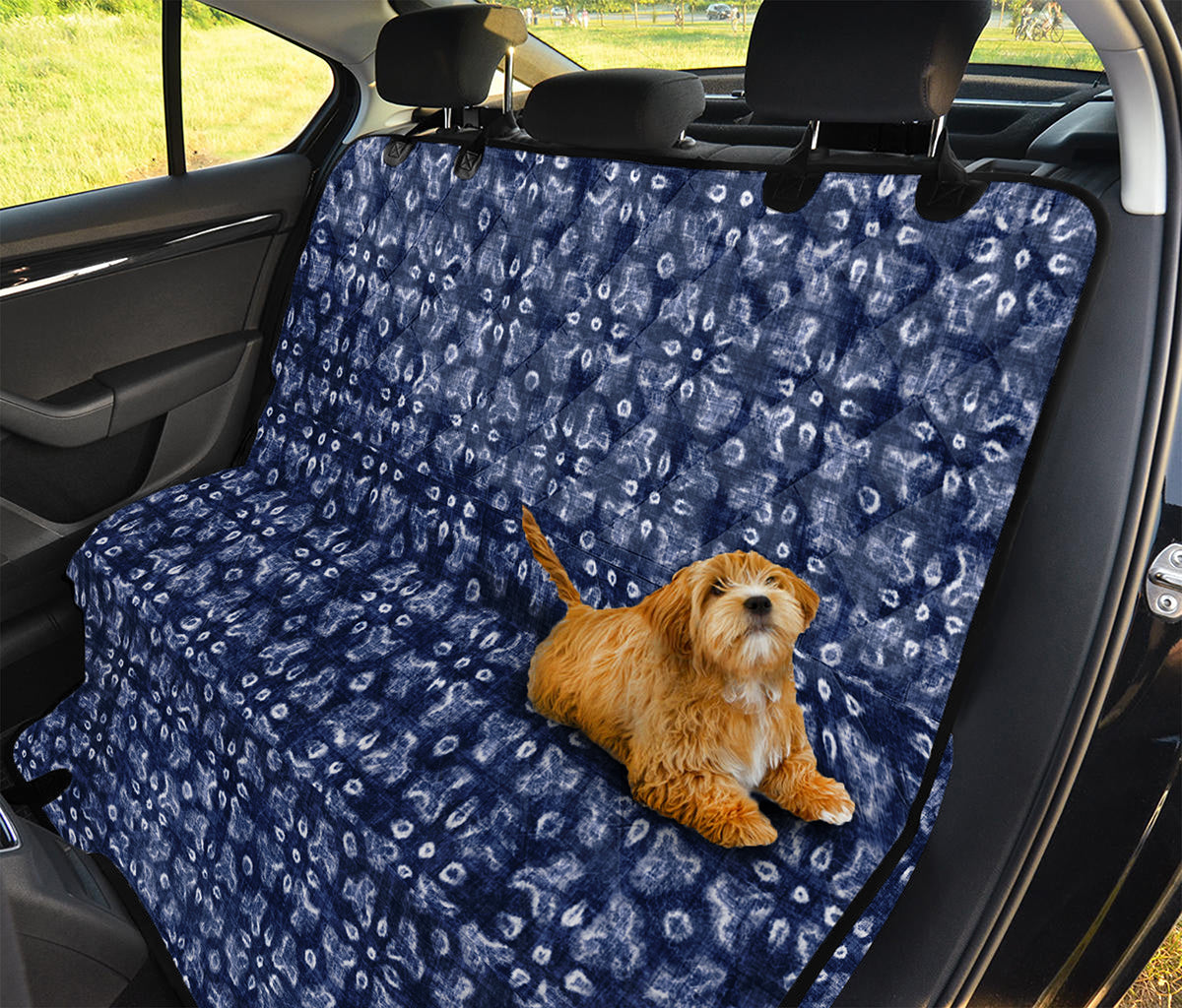 Shibori Floral Pattern Print Pet Car Back Seat Cover