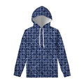 Shibori Floral Pattern Print Pullover Hoodie