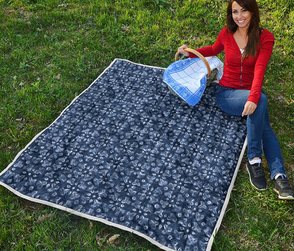 Shibori Floral Pattern Print Quilt