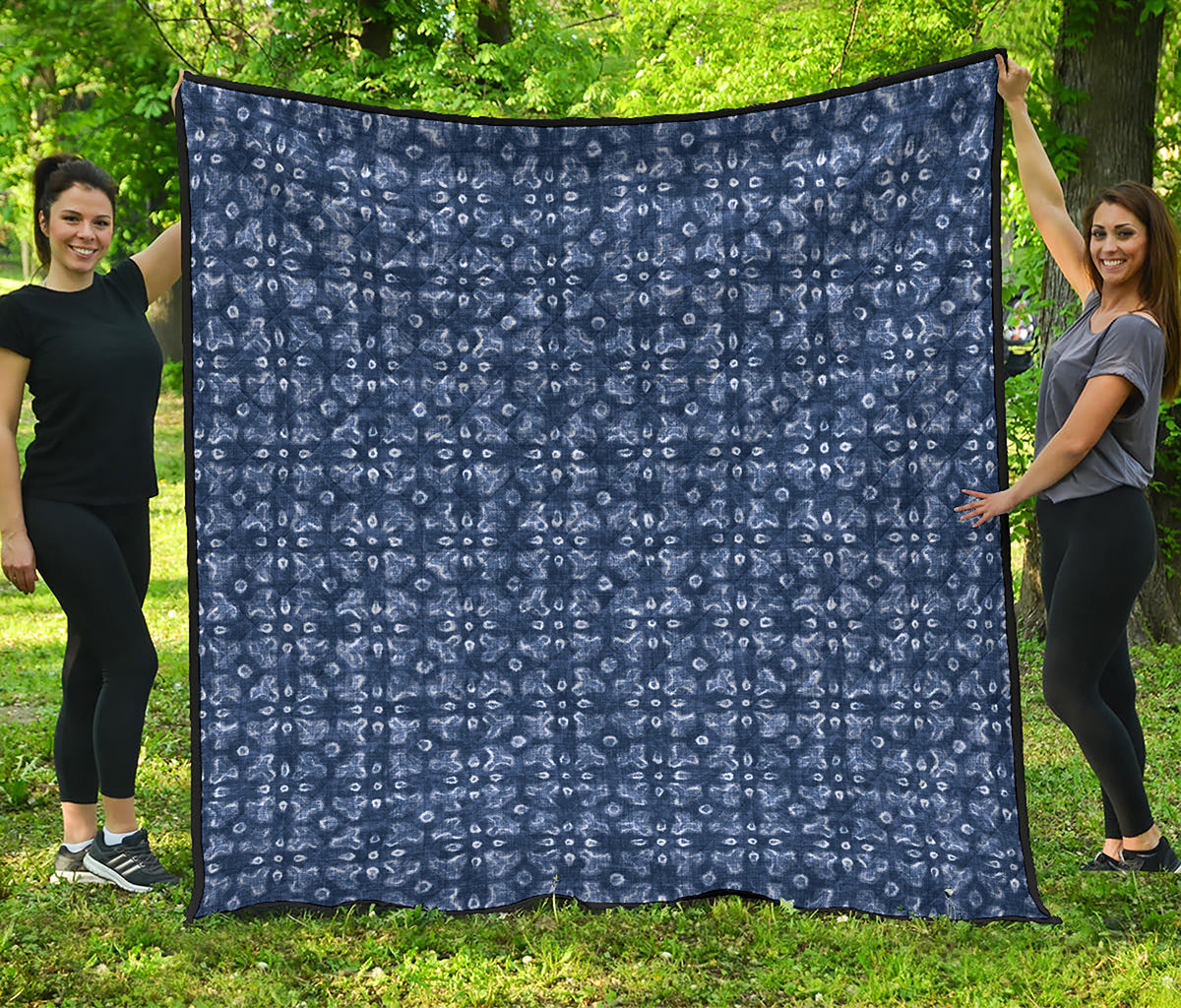 Shibori Floral Pattern Print Quilt