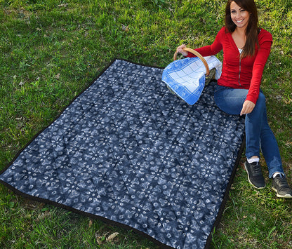 Shibori Floral Pattern Print Quilt