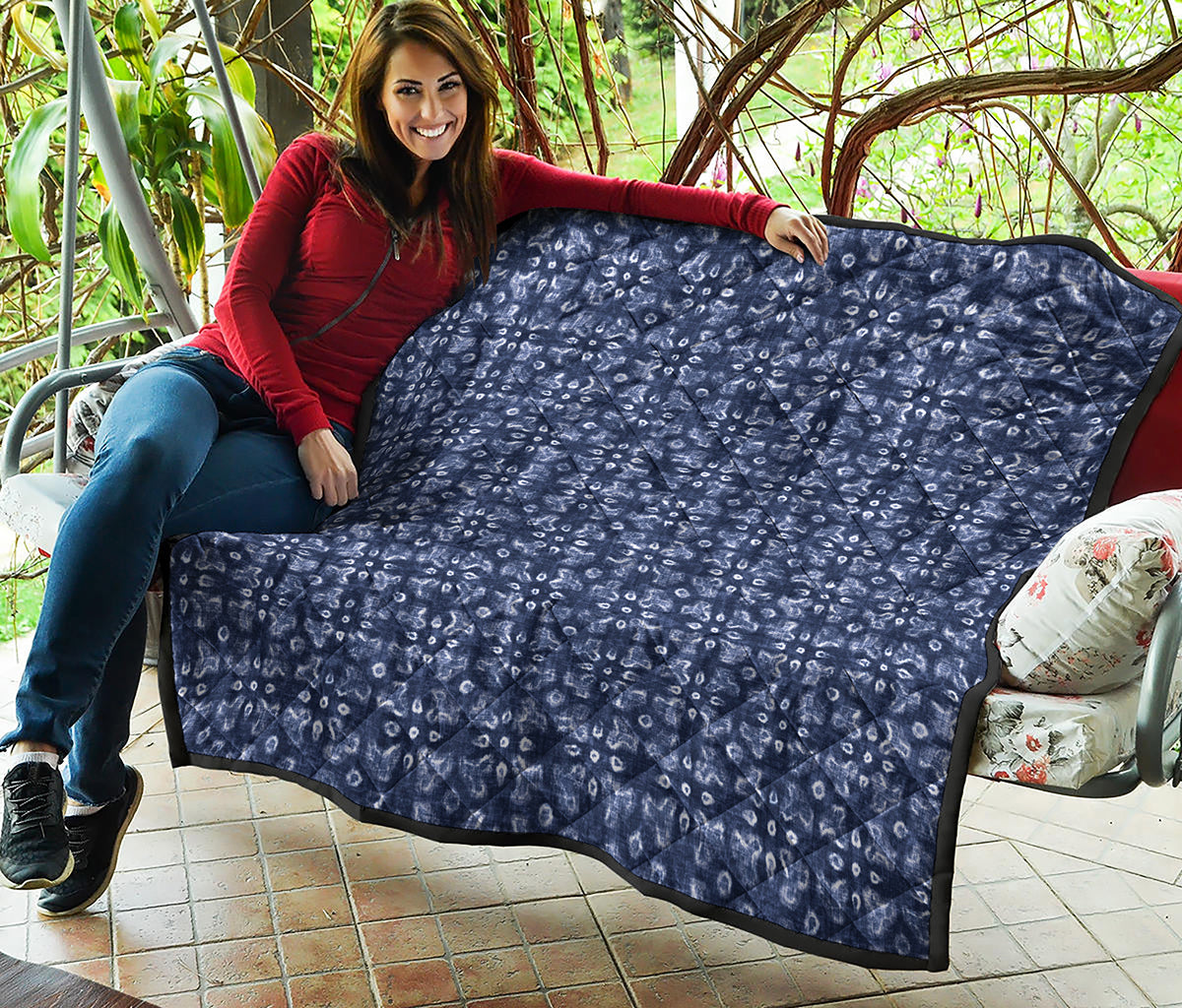 Shibori Floral Pattern Print Quilt
