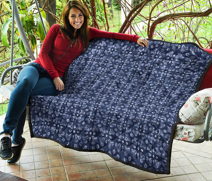 Shibori Floral Pattern Print Quilt