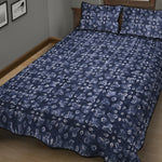 Shibori Floral Pattern Print Quilt Bed Set