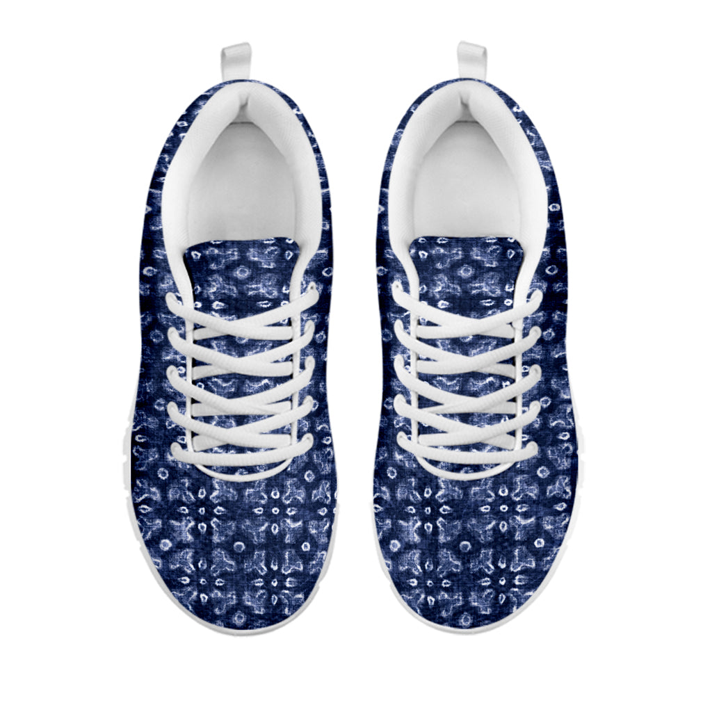 Shibori Floral Pattern Print White Sneakers