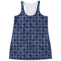Shibori Floral Pattern Print Women's Racerback Tank Top