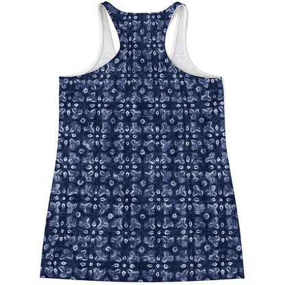 Shibori Floral Pattern Print Women's Racerback Tank Top