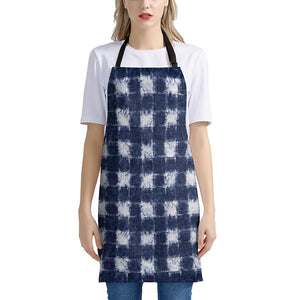 Shibori Grid Pattern Print Apron