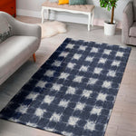 Shibori Grid Pattern Print Area Rug