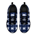 Shibori Grid Pattern Print Black Sneakers