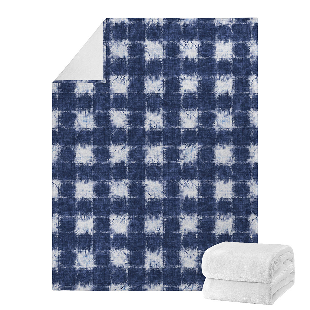 Shibori Grid Pattern Print Blanket