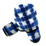 Shibori Grid Pattern Print Boxing Gloves