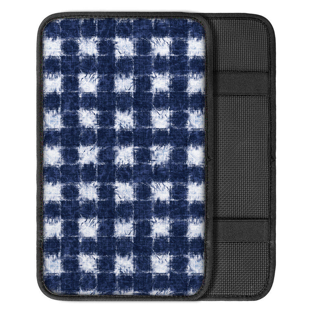 Shibori Grid Pattern Print Car Center Console Cover