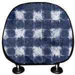 Shibori Grid Pattern Print Car Headrest Covers