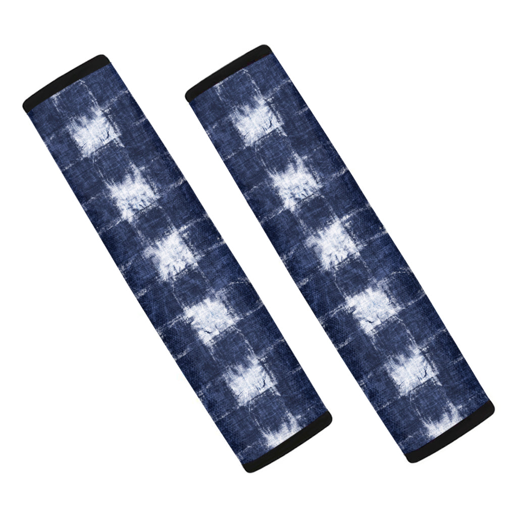 Shibori Grid Pattern Print Car Seat Belt Covers