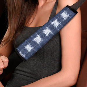 Shibori Grid Pattern Print Car Seat Belt Covers