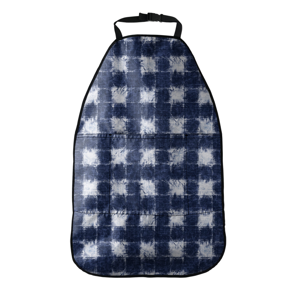 Shibori Grid Pattern Print Car Seat Organizers