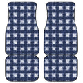 Shibori Grid Pattern Print Front and Back Car Floor Mats
